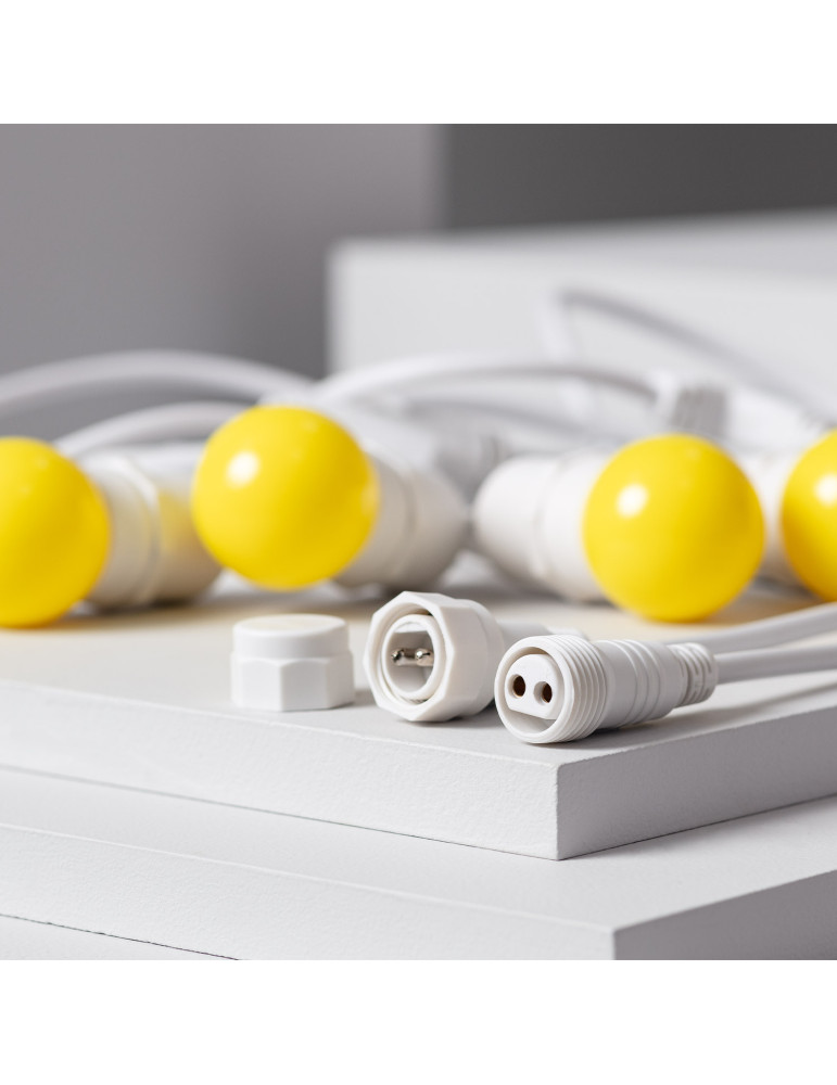 Kit Guirnalda Waterproof 5.5m Blanco + 8 Bombillas LED E27 G45 3W de Colores
