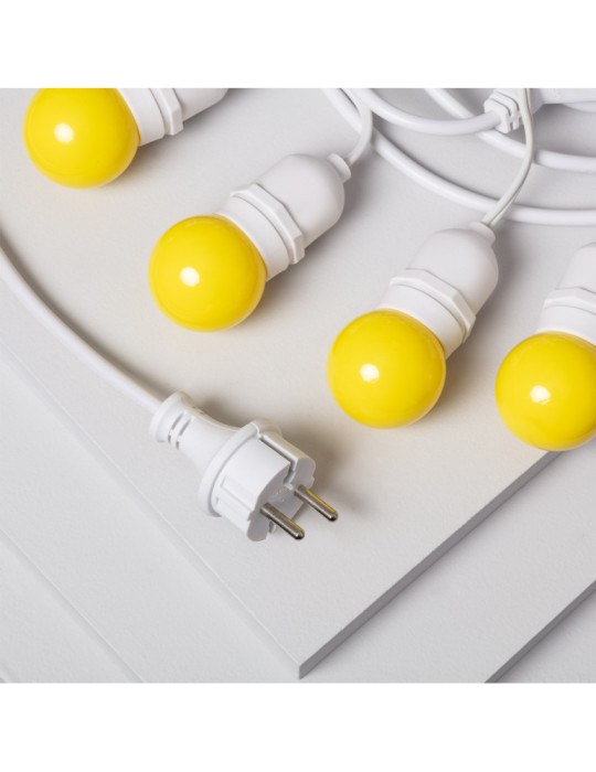 Kit Guirnalda Waterproof 5.5m Blanco + 8 Bombillas LED E27 G45 3W de Colores