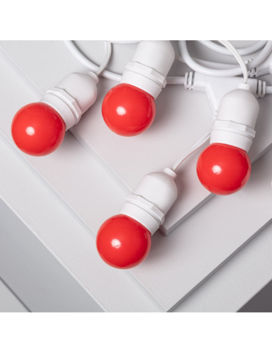 Kit Guirnalda Waterproof 5.5m Blanco + 8 Bombillas LED E27 G45 3W de Colores