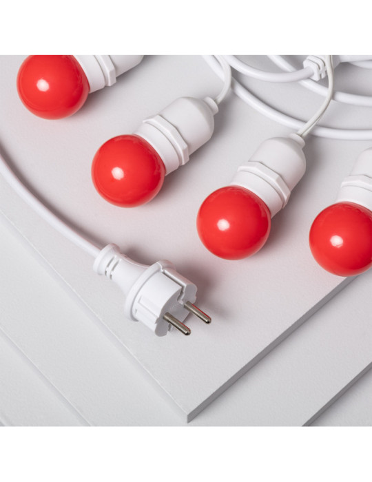 Kit Guirnalda Waterproof 5.5m Blanco + 8 Bombillas LED E27 G45 3W de Colores