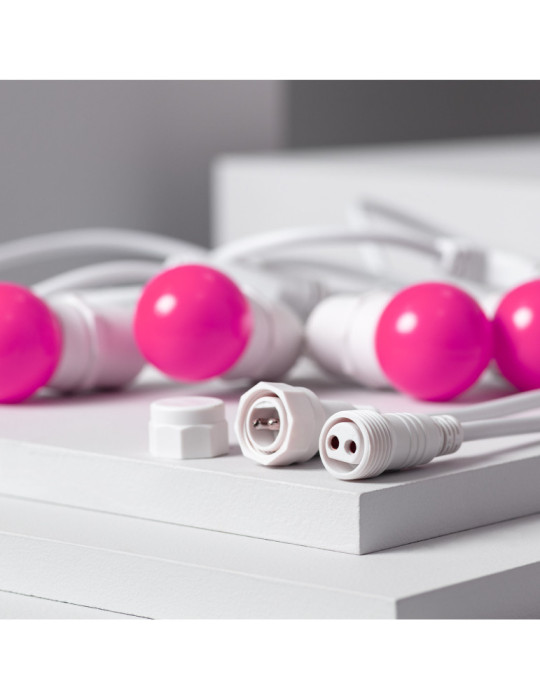 Kit Guirnalda Waterproof 5.5m Blanco + 8 Bombillas LED E27 G45 3W de Colores