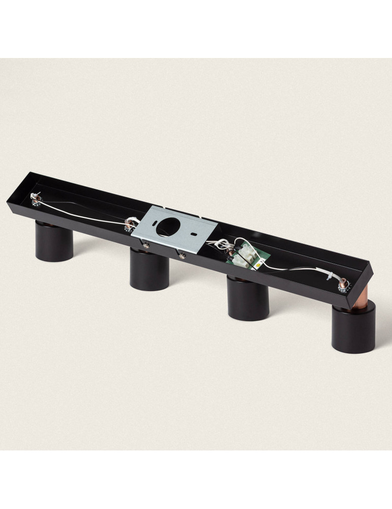 Applique Murale et de Plafond Orientable Métal 4 Spots Albus Black Rose Large