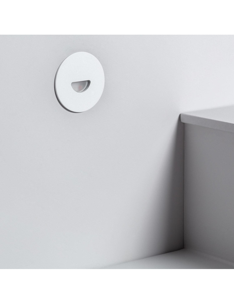 Balise LED Extérieure 2W Encastrable au Mur Ronde Guell Blanche