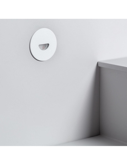 Balise LED Extérieure 2W Encastrable au Mur Ronde Guell Blanche