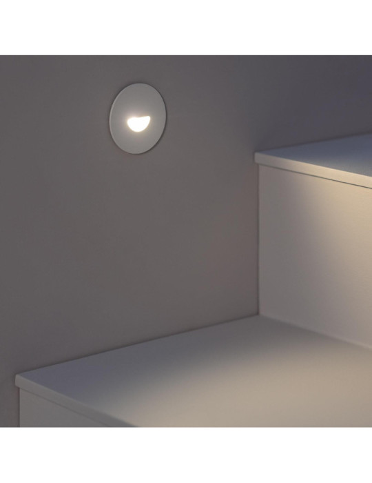 Balise LED Extérieure 2W Encastrable au Mur Ronde Guell Blanche