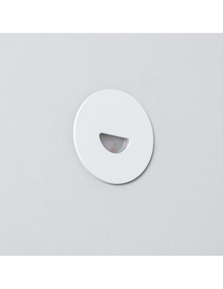 Balise LED Extérieure 2W Encastrable au Mur Ronde Guell Blanche