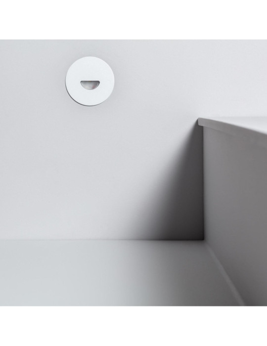 Balise LED Extérieure 2W Encastrable au Mur Ronde Guell Blanche