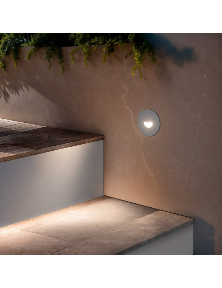 Balise LED Extérieure 2W Encastrable au Mur Ronde Guell Blanche Balise LED Extérieure 2W Encastrable au Mur Ronde Guell Blanche