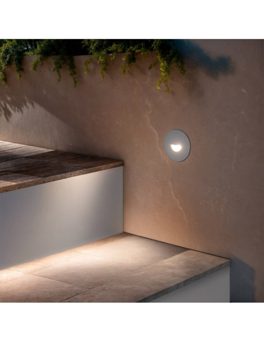Balise LED Extérieure 2W Encastrable au Mur Ronde Guell Blanche Balise LED Extérieure 2W Encastrable au Mur Ronde Guell Blanche