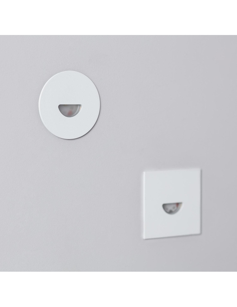 Balise LED Extérieure 2W Encastrable au Mur Ronde Guell Blanche