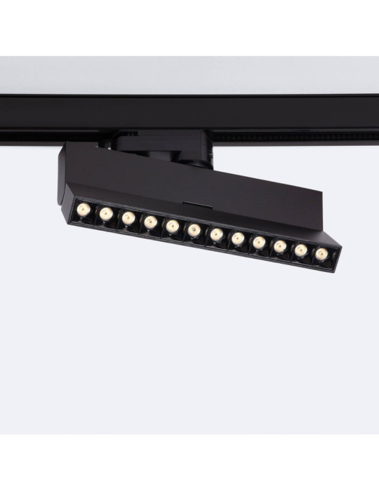Spot Linéaire LED sur Rail Triphasé 12W CCT Dimmable Elegant Optic Noir