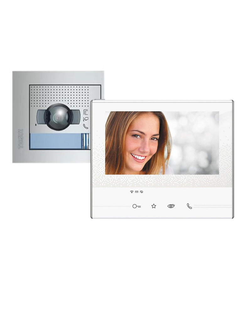 Kit Visiophone 1 Logement 2 Fils avec Panneau SFERA NEW et Moniteur CLASSE 300 X13E TEGUI 376171