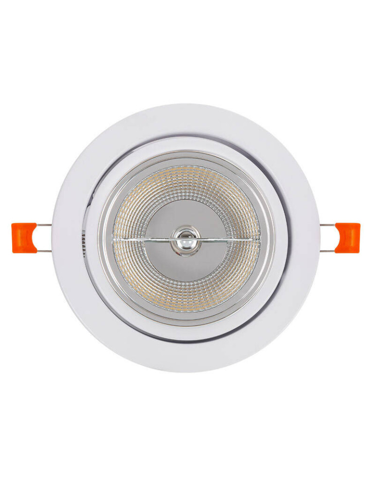 Collerette Downlight Encastrable Ronde Orientable pour Ampoule LED GU10 AR111 Coupe Ø120 mm