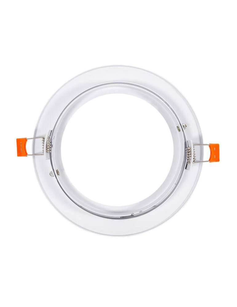 Collerette Downlight Encastrable Ronde Orientable pour Ampoule LED GU10 AR111 Coupe Ø120 mm