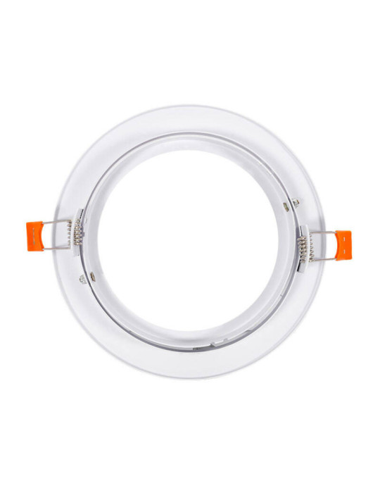 Collerette Downlight Encastrable Ronde Orientable pour Ampoule LED GU10 AR111 Coupe Ø120 mm