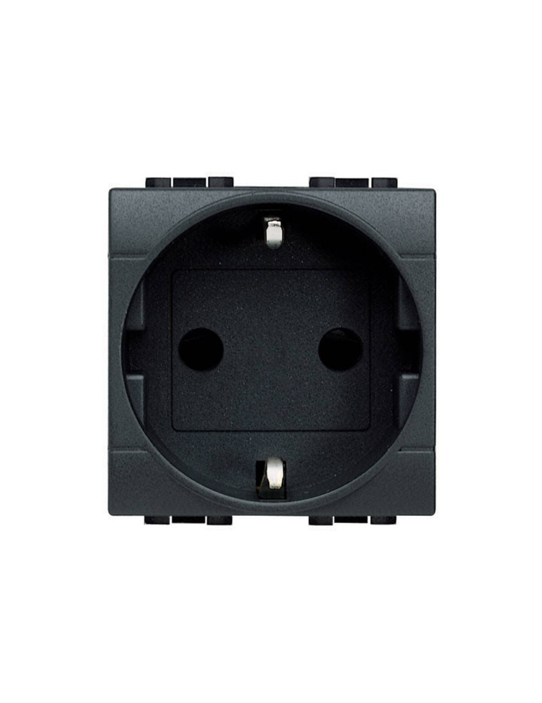 Prise 2P+T 2 Modules 16A 250V AC Branchement à Vis BTicino Living Light L4141 Prise 2P+T 2 Modules 16A 250V AC Branchement à Vis BTicino Living Light L4141
