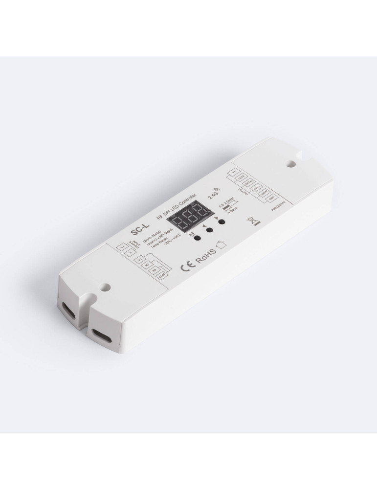 Contrôleur Variateur Ruban LED RGB/RGBW Digital SPI Compatible avec Bouton Poussoir et Télécommande RF