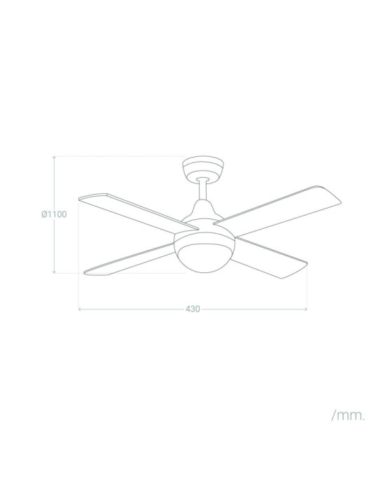 Ventilateur de Plafond Navy Niquel 110cm WiFi