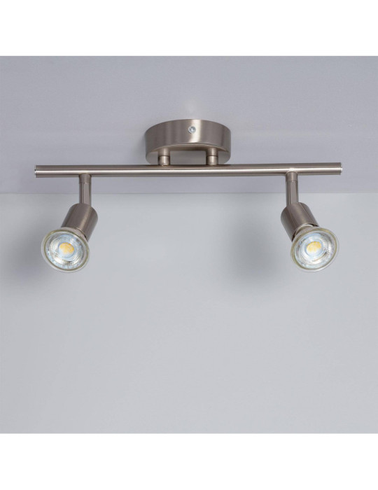 Plafonnier Orientable Aluminium Oasis 2 Spots Argenté