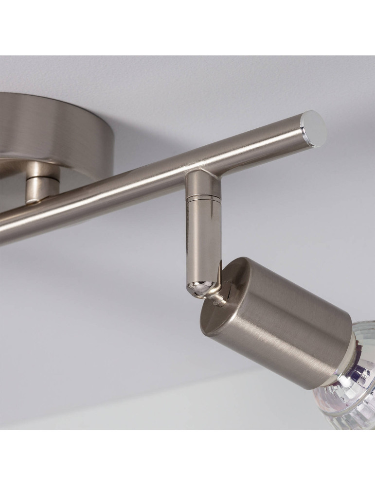 Plafonnier Orientable Aluminium Oasis 2 Spots Argenté