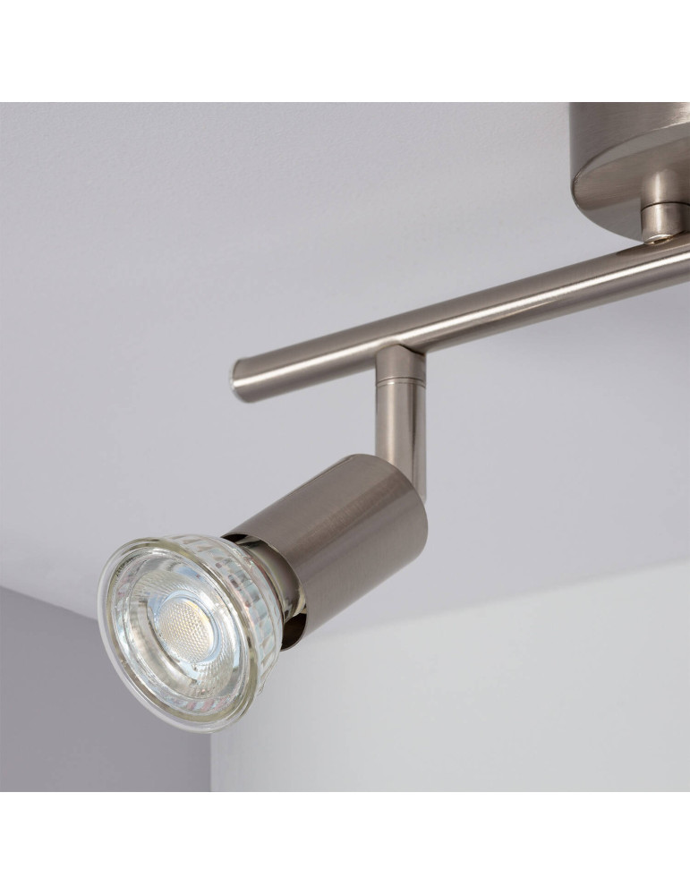 Plafonnier Orientable Aluminium Oasis 2 Spots Argenté