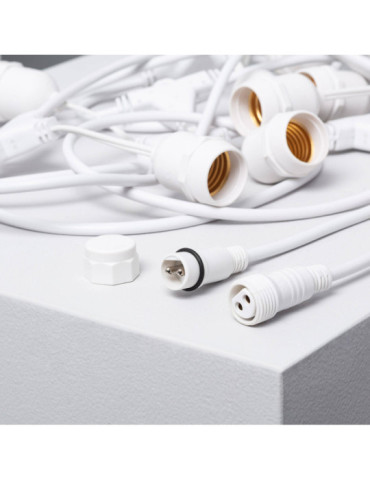 Guirlande Extérieure avec 8 Douilles E27 5.5m Blanche IP65