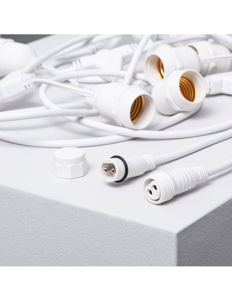 Guirlande Extérieure avec 8 Douilles E27 5.5m Blanche IP65 Guirlande Extérieure avec 8 Douilles E27 5.5m Blanche IP65