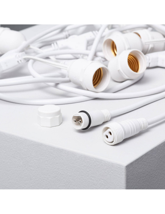 Guirlande Extérieure avec 8 Douilles E27 5.5m Blanche IP65 Guirlande Extérieure avec 8 Douilles E27 5.5m Blanche IP65