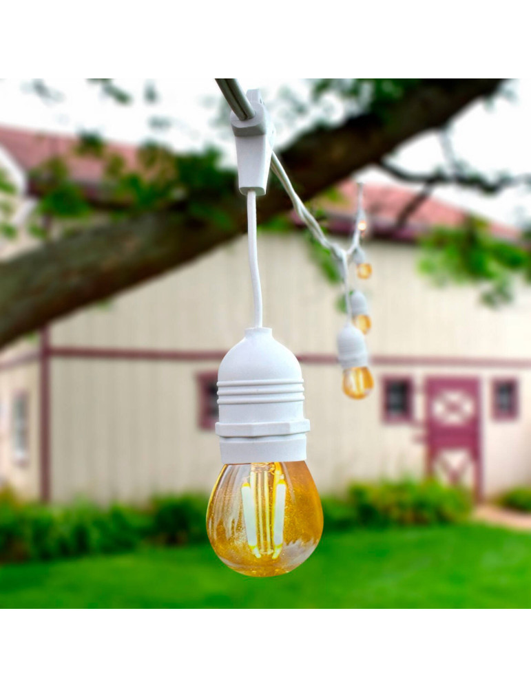 Guirlande Extérieure avec 8 Douilles E27 5.5m Blanche IP65