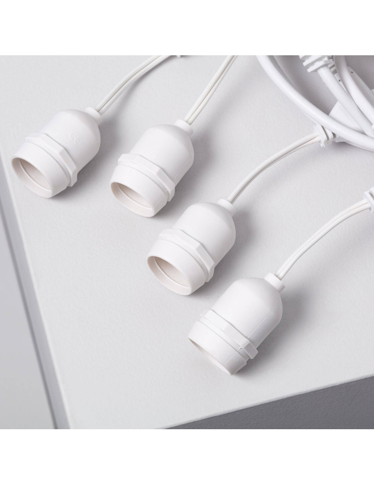 Guirlande Extérieure avec 8 Douilles E27 5.5m Blanche IP65