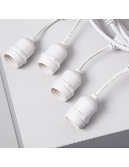 Guirlande Extérieure avec 8 Douilles E27 5.5m Blanche IP65