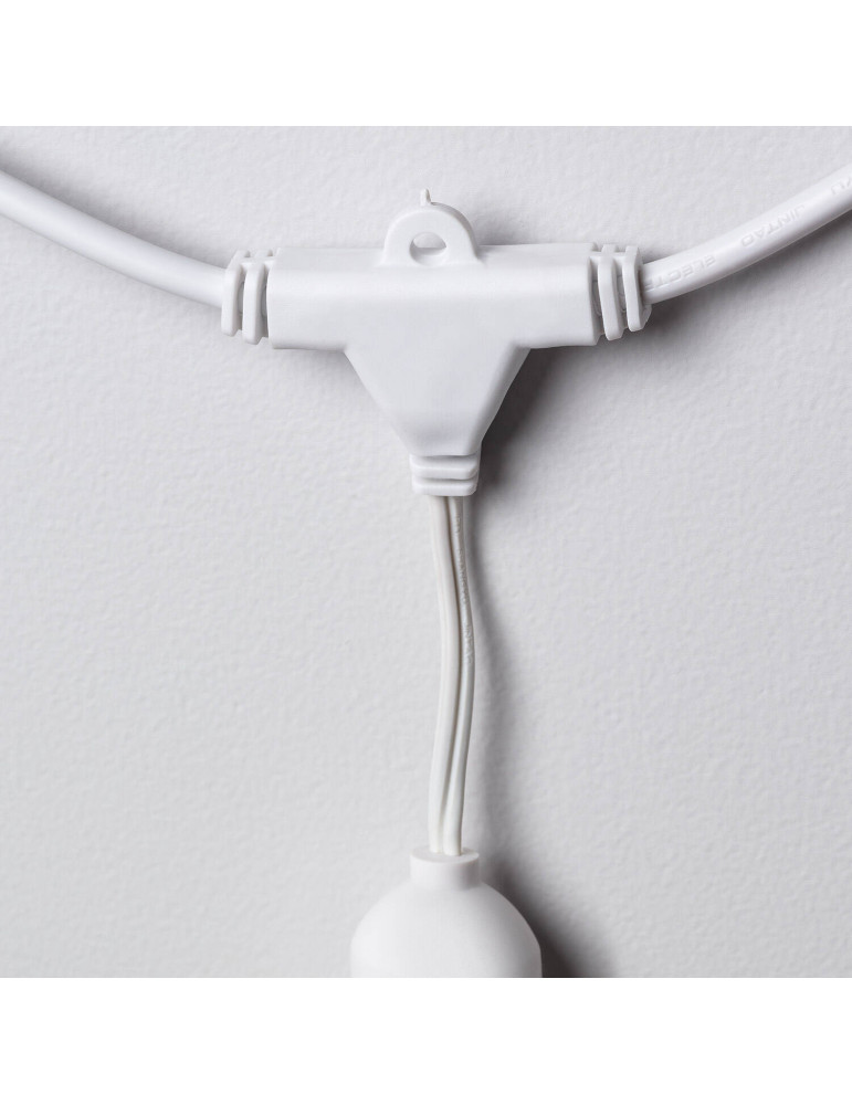 Guirlande Extérieure avec 8 Douilles E27 5.5m Blanche IP65