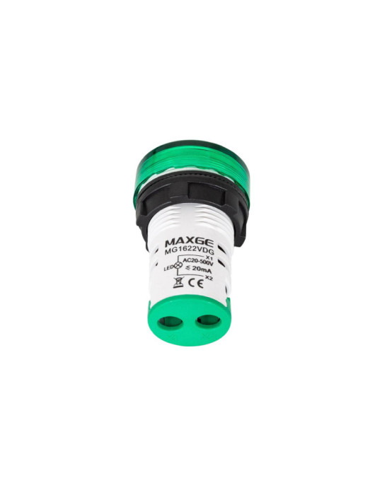 Indicateur Lumineux Voltmètre MAXGE 20-500V Ø22mm