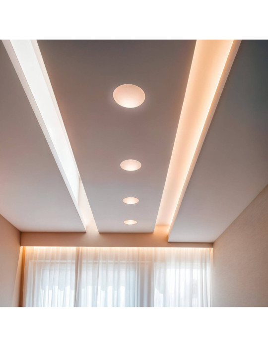 Collerette Downlight Intégration Plâtre/Pladur Ronde 18W Coupe Ø333 mm UGR17