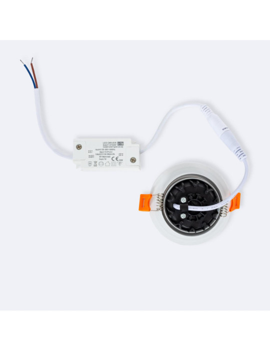 Downlight LED 6W Rond Orientable Coupe Ø 70 mm IP44