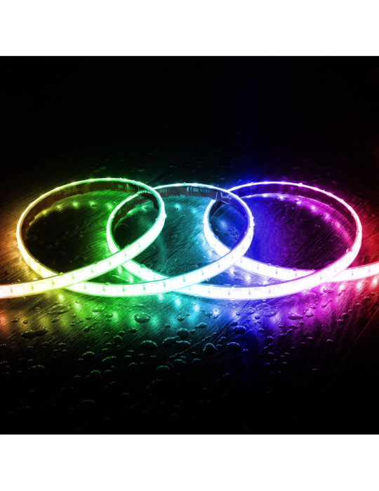 Bobine de Ruban LED RGB 220V AC SMD5050 Silicone FLEX 50m 60 LED/m IP67 Largeur 12mm Coupe tous les 100 cm