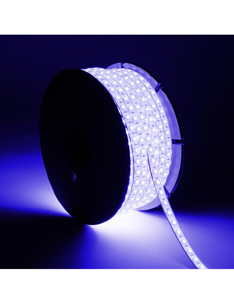 Bobine de Ruban LED RGB 220V AC SMD5050 Silicone FLEX 50m 60 LED/m IP67 Largeur 12mm Coupe tous les 100 cm