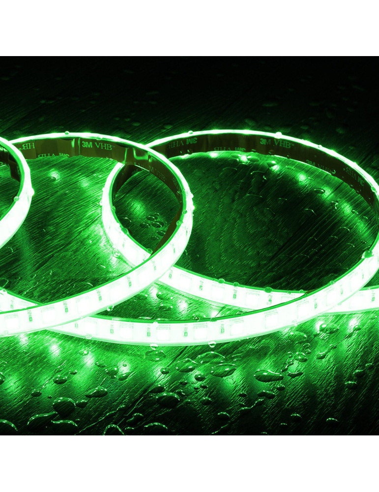 Bobine de Ruban LED RGB 220V AC SMD5050 Silicone FLEX 50m 60 LED/m IP67 Largeur 12mm Coupe tous les 100 cm