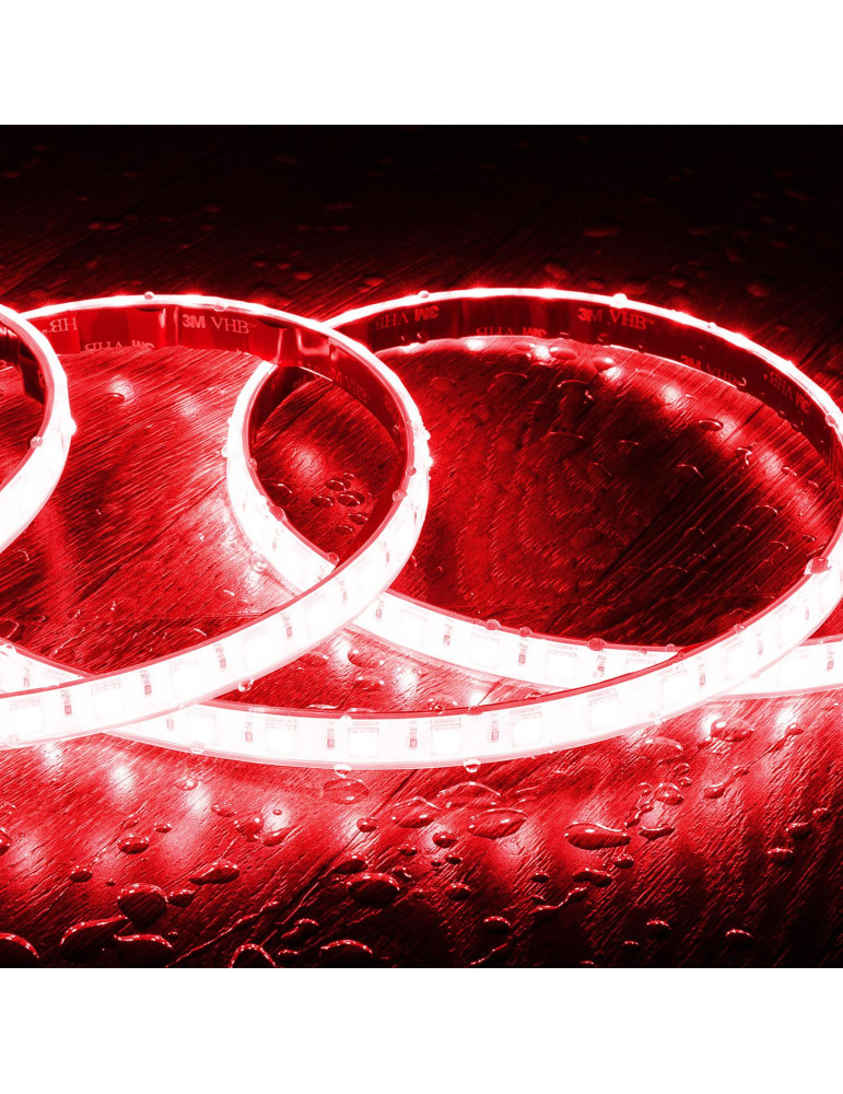 Bobine de Ruban LED RGB 220V AC SMD5050 Silicone FLEX 50m 60 LED/m IP67 Largeur 12mm Coupe tous les 100 cm