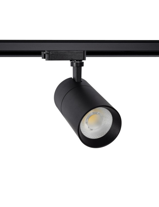 Spot LED sur Rail Monophasé 20W Mallet Dimmable Noir Spot LED sur Rail Monophasé 20W Mallet Dimmable Noir