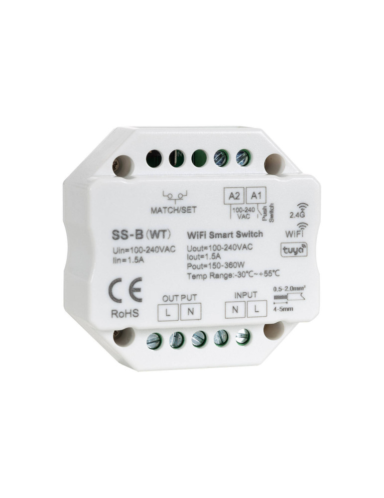 Module Interrupteur LED WiFi RF Compatible Bouton-Poussoir