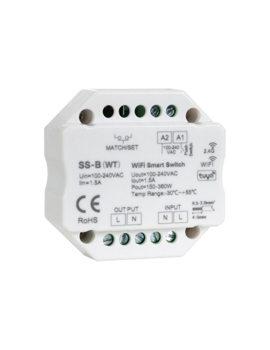Module Interrupteur LED WiFi RF Compatible Bouton-Poussoir