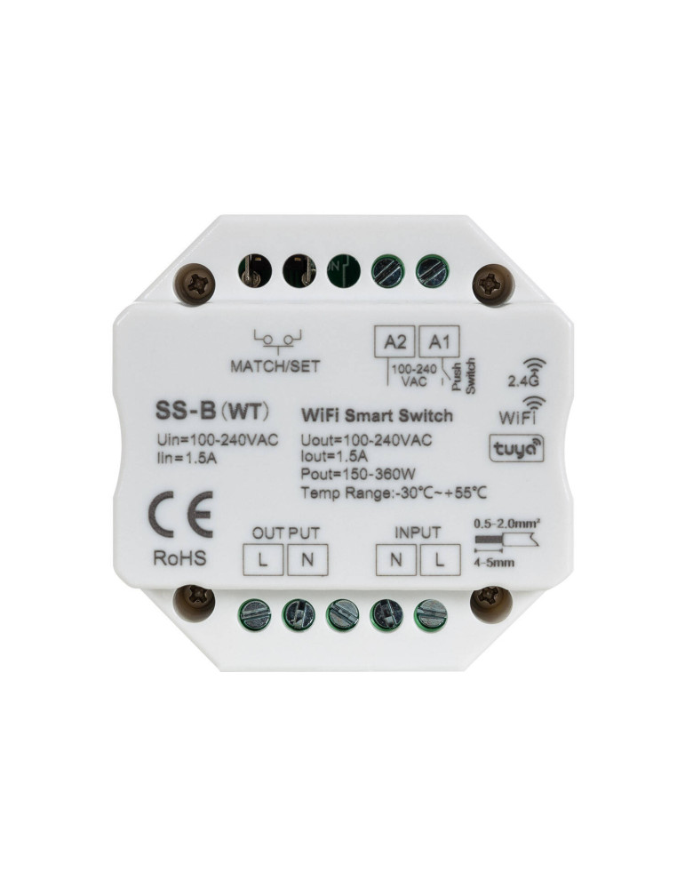 Module Interrupteur LED WiFi RF Compatible Bouton-Poussoir