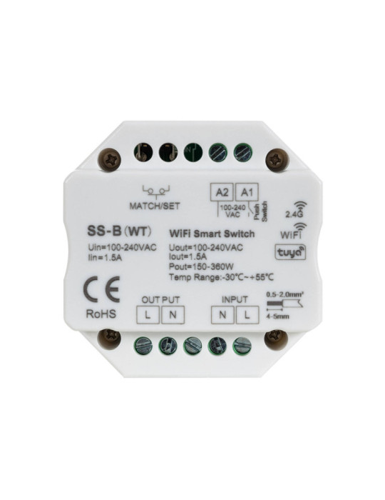 Module Interrupteur LED WiFi RF Compatible Bouton-Poussoir