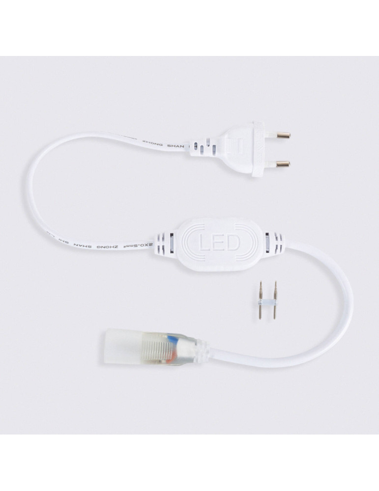 Câble Rectificateur pour Gaine Néon LED Flexible 7.5W/m 220V AC 100 LED/m Semi-circulaire 180° Monochrome IP67