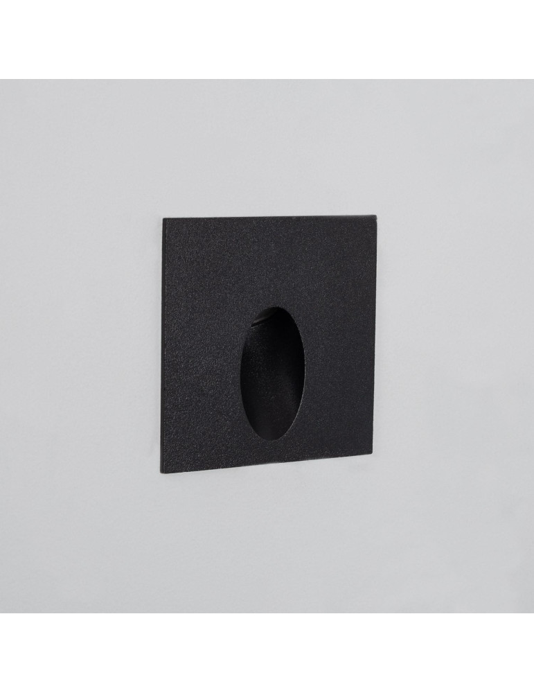 Balise Extérieure Murale LED Encastrable 3W Carrée Ellis Noire