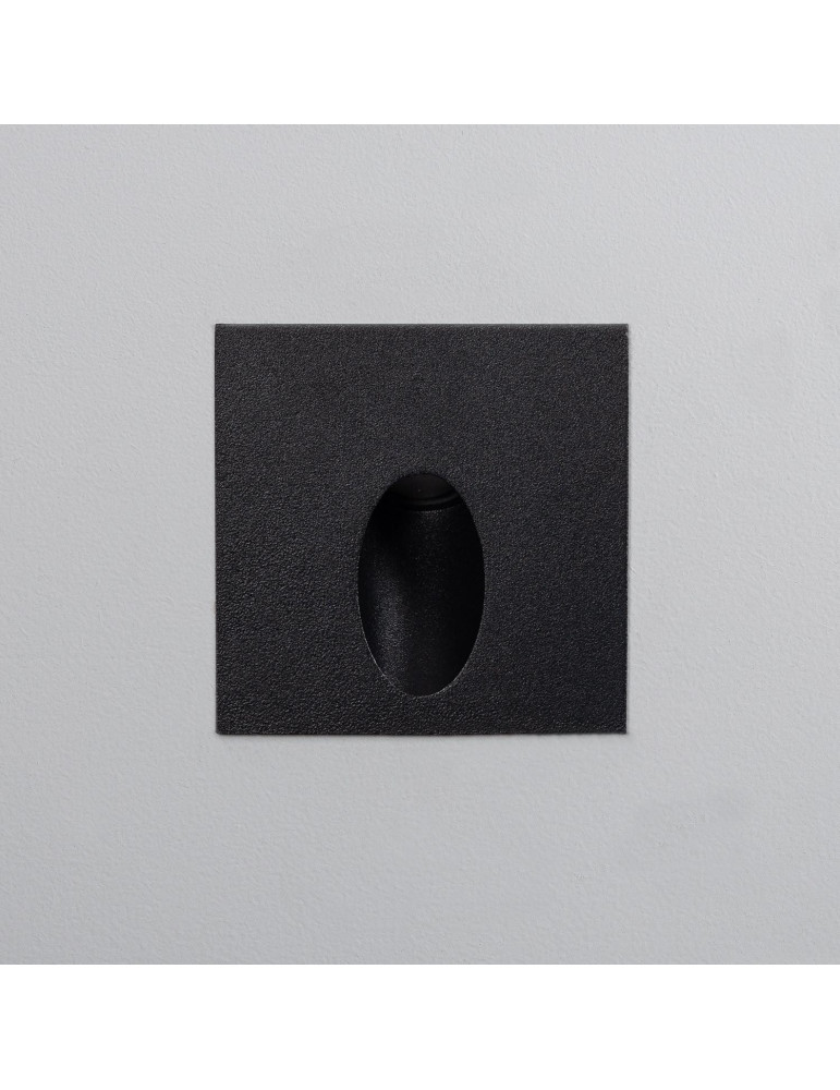 Balise Extérieure Murale LED Encastrable 3W Carrée Ellis Noire