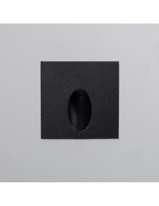 Balise Extérieure Murale LED Encastrable 3W Carrée Ellis Noire