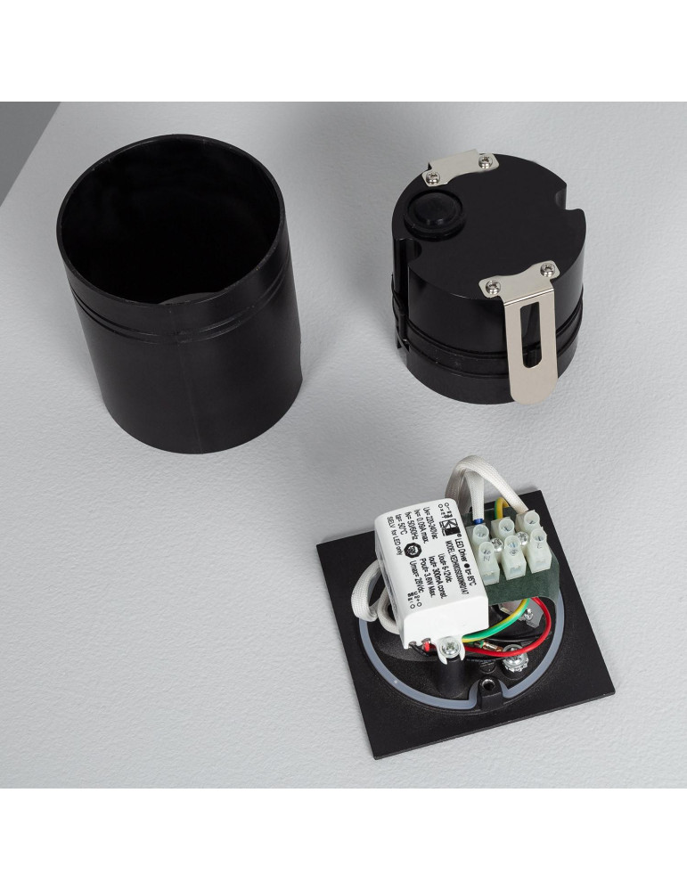 Balise Extérieure Murale LED Encastrable 3W Carrée Ellis Noire