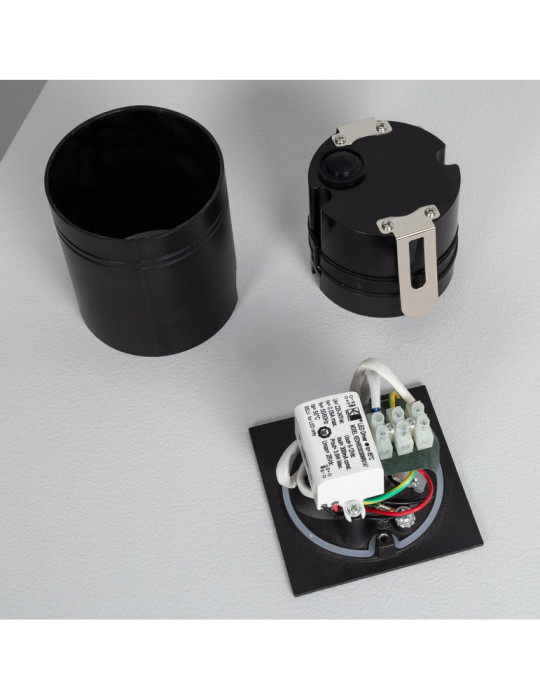 Balise Extérieure Murale LED Encastrable 3W Carrée Ellis Noire